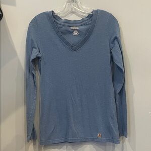 Carhartt Slate Blue V-Neck Long Sleeve Shirt women’s medium